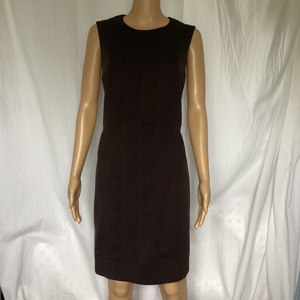 Akris Brown Wool Knit Sheath Dress 12